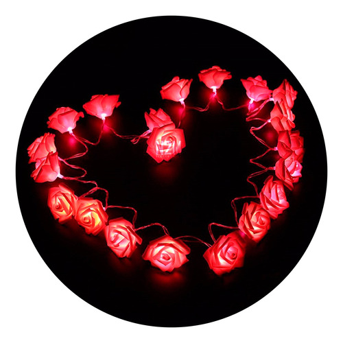 Guirnalda Luces Led Rosas Grandes 2 Metros Pilas Navidad