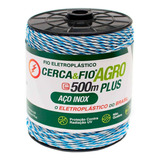 Fio Eletroplástico Para Cerca Elétrica Rural Aço Inox 500mt Cor Azul/branco