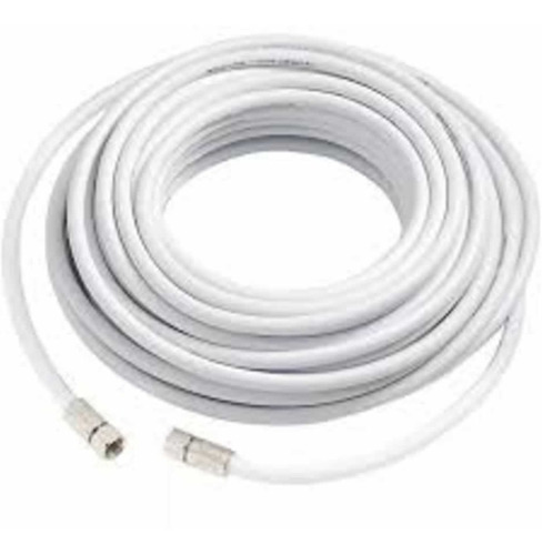 Cable Blanco Rg6 75 Ohm Armado Con Conectores 15 Mts.