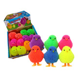 48 Squishy Pollito Luz Led Juguete Fiesta Piñata Bolo Premio