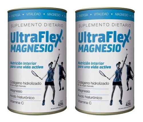 Ultraflex Magnesio Colágeno Hidrolizado 420 Grs. Combo X 2
