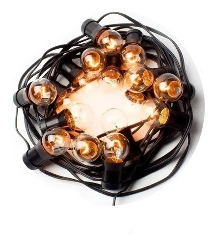 15 Mts Guirnalda De Luces P/exterior C/focos Vintage Golden