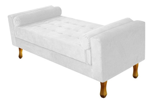 Recamier Félix King Size 195cm Suede Branco - Doce Sonho