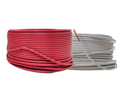 Kit 2 Cable Electrico Cca Calibre 10 50 Metros Blanco Y Rojo