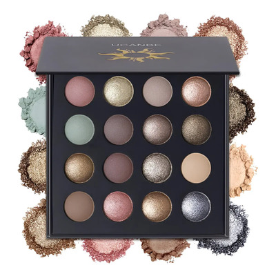 UCANBE Paleta de Sombras Horneadas 16 Colores Nude con Acabados Mate Brillante y Metalico Alta Pigmentacion Larga Duracion Impermeable para Maquillaje Natural y Ahumado | MercadoLibre
