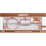 Kit De Acessórios Rose Gold F24 Lorenzetti Attic Quadra 5 Pç