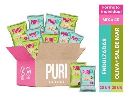 Mix 40 Puripop Individual Oliva Saldemar Y Endulzadas Vegan