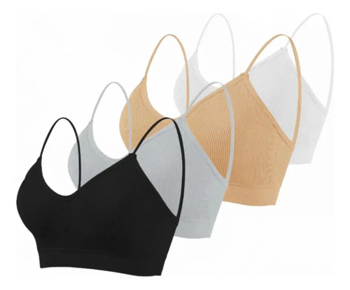 4 Unidades Brasier Push-up Sin Aro, Ropa Interior Cómodo | MercadoLibre