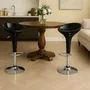 Banqueta Taburete Alta Desayunador Barra Cromada X2 Zhome Acabado De La Estructura Cromado Color Negro | Envío gratis