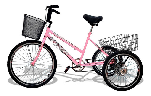 Bicicleta Triciclo Deluxe Wendy Aro 26 Completo Rosa