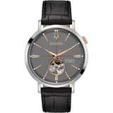 Reloj Bulova Automatico Hombre 98a187 Aerojet Classic Negro