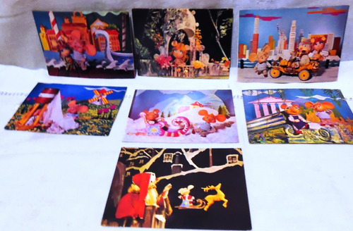 Retro Lote De 7 Figuritas Topo Gigio-1969-tarjetas Postales 