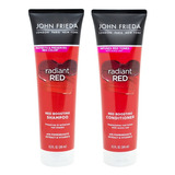 Kit John Frieda Radiant Red Shampoo + Enjuague Pelo Rojos 3c