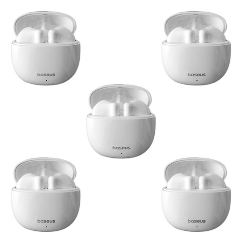 Kit 5 Audífonos Inalámbricos Bluetooth Baseus Blanco Bowie