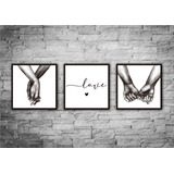 Cuadros Decorativos Minimalistas Manos Love Set X 3 Unidades