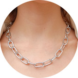 Choker Cartier Feminina Corrente Elo Grosso 12mm Minimalista