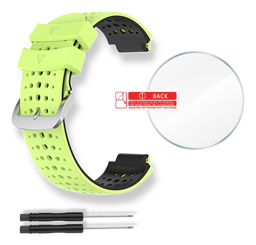 Kit Pulseira Double Color + Película Para Garmin 235