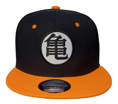 Gorra Plana Snapback Bordada, Kame, Goku, Dragon Ball Z