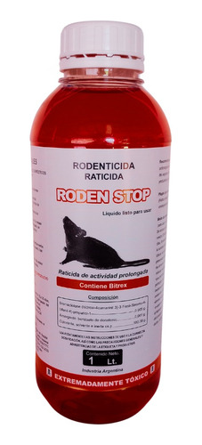 Veneno Raticida Rodenticida Líquido X 1 Litro - Lauchas
