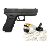 Pistola Airsoft Toda De Ferro Spring Glock V20 6mm + 1000 Bb