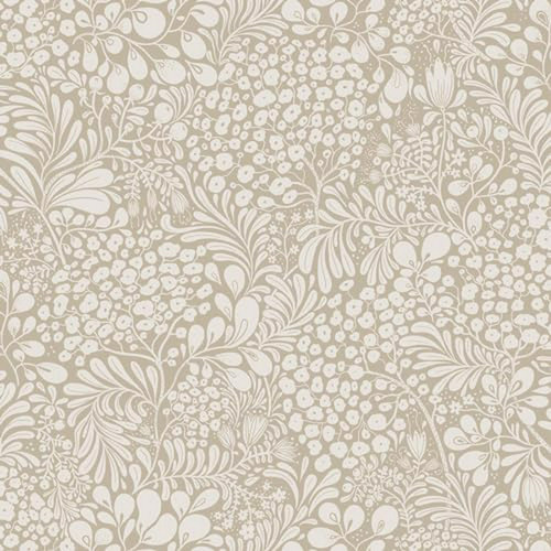 Papel Pintado Adhesivo Boho Floral Beige Para Decoración De 