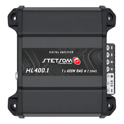 Módulo Stetsom HL 400.1 Amplificador Full Range 10Hz ~ 22KHz 400W RMS em 2 Ohms Entrada RCA e Fio 1 Canal 410W em 13.8v e 435W em 14.4v com HPF e LPF – Atende Sub, Woofers, Driver e Tweeter | Frete grátis