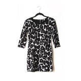 Vestido Pegado Corto Animal Print H&m Talla 8