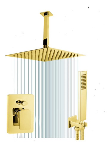 Mezclador Desviador-ducha 30cm -techo-teleducha Gold Intense