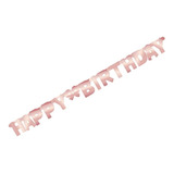 Letrero Banner Happy Birthday Cumpleaños Met Rose Gold 1.2m