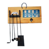 Organizador Parrilla Madera Accesorios Kit Asado Chapa Club