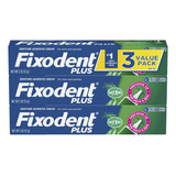 Paquete 3 Fixodent Plus Crema Adhesiva Dentadura 2oz Xchws C