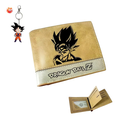 Cartera Gragon Ball Z Goku Anime Regalo Mayor Calidad Dorado Oscuro Cartera