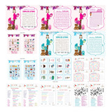 Kit Imprimible Juegos Baby Shower Rosa Azul Bingo + Album