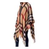 Ruana Poncho Capa Con Flecos Color Camel Unisex Premiun 