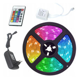 Cinta Led Multicolor Rgb Luz 5050 5mts + Control + Adaptador