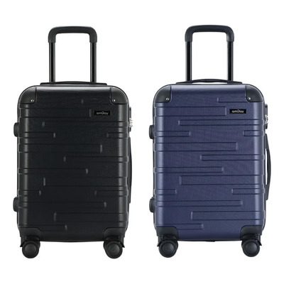 X 2 Maleta De Mano Carry On Cabina Candado - Amulay Negro-azul | Envío gratis
