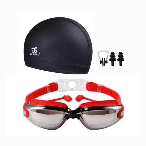 Kit Natación Profesional Hombre Set Lentes Gafas Gorra Gogle