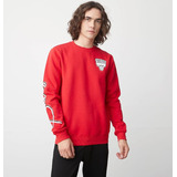 Polerón Nba Chicago Bulls Crewneck De Algodón Color Rojo