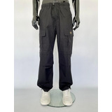 Pantalon Parachute Cargo De Gabardina Para Hombre