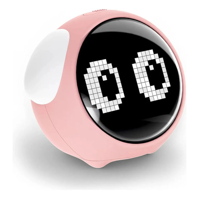Reloj Despertador Para Niños Con Luz Nocturna Ajustable, Alarma Doble, Sensor De Temperatura, Activación Por Voz, Juguete Y Regalo Para Estudiantes Rosa
