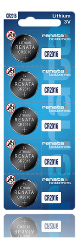 5 Pilas 2016 Renata Boton Cr2016 Litio Suiza Distribuidor