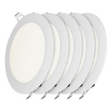 Kit 5 Luminario Led 12w 170mm Luz Blanca S04w12 17cm Color Blanco