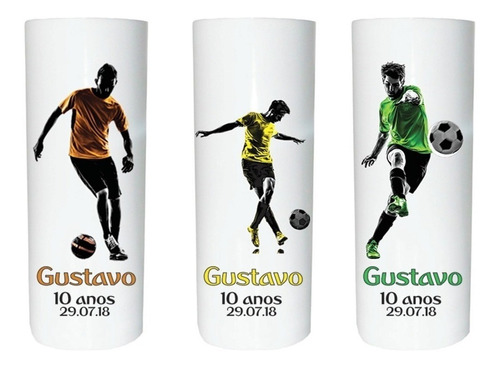 Kit 10 Copos Personalizados Aniversario Long Drink Futebol