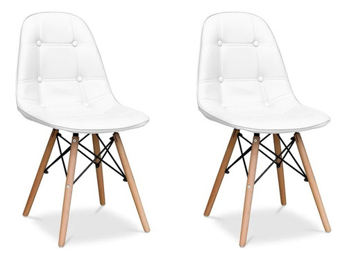 Silla Eames Capitone Tapizada Set X 2  Velvet Decoraciones