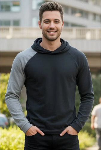 Playera Manga Larga Con Gorro Hombre 5 Piezas M Envio Gratis
