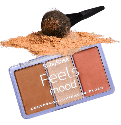 Paleta Blush Iluminador Contorno 1 Feels Mood Ruby Rose 