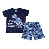 Conjunto Niño Playera Dinosaurio Camuflaje Y Short