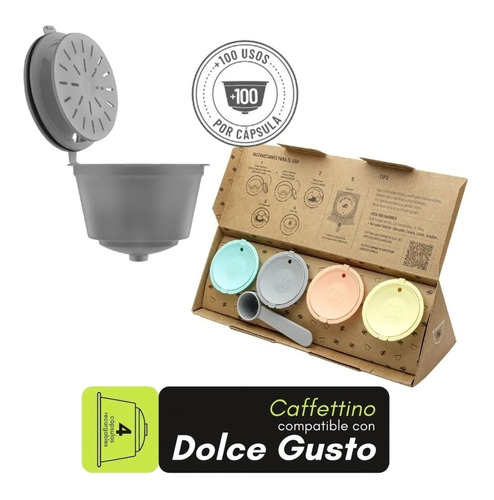 Capsulas Dolce Gusto Recargables Ecologicas X 4 Caffettino