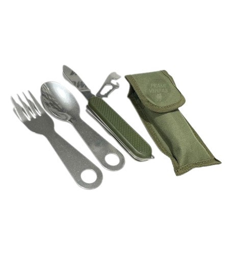 Set Cubiertos Supervivencia Camping Cuchillo-tenedor-cuchara