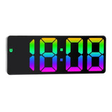 Reloj Despertador Espejado Led Multicolor Alarma Temperatura